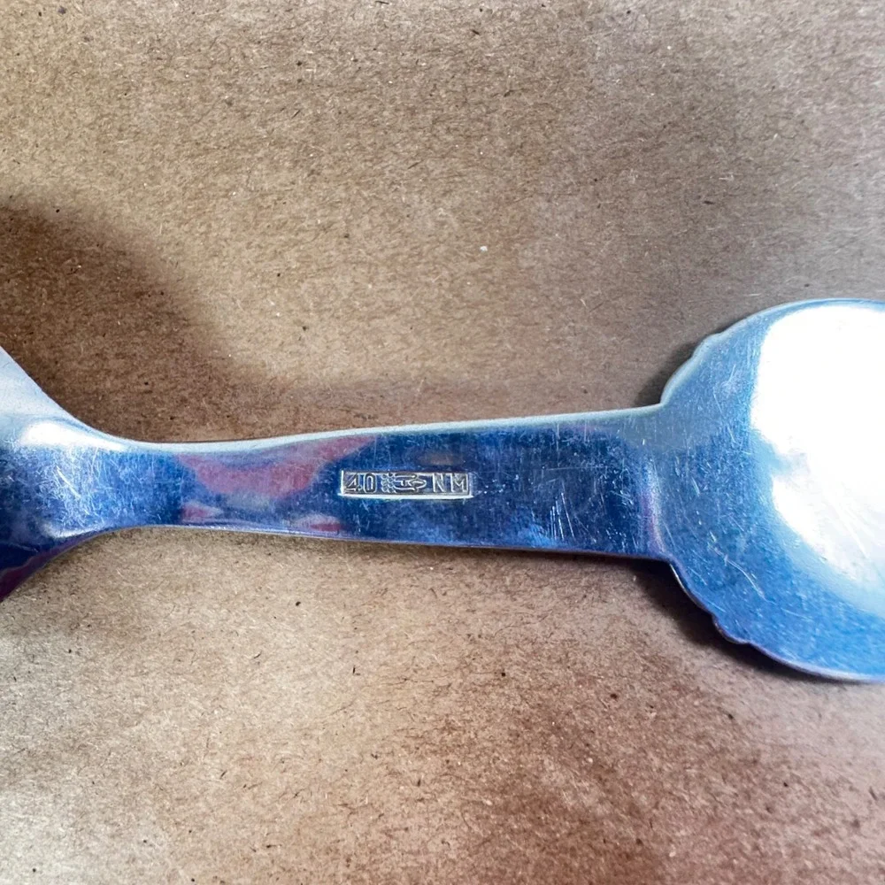 Vintage Larvik Norway 40 NM Silverplate Souvenir Spoon Scenic Collectible 5.75in